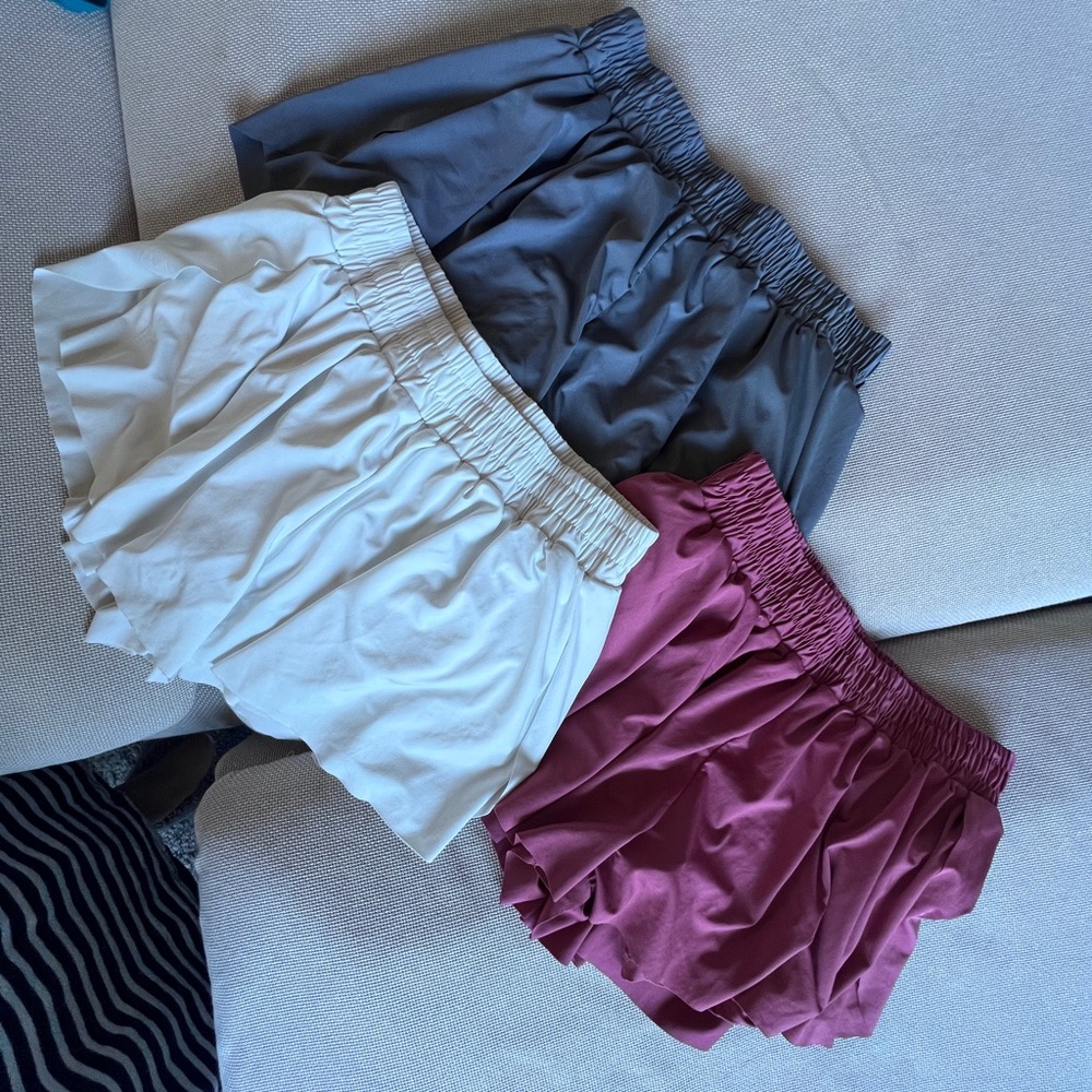 ProCadmus Elastic Waist Flowy Shorts (Set of 3)